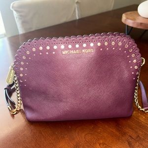 Michael Kors Purple and Gold Crossbody
